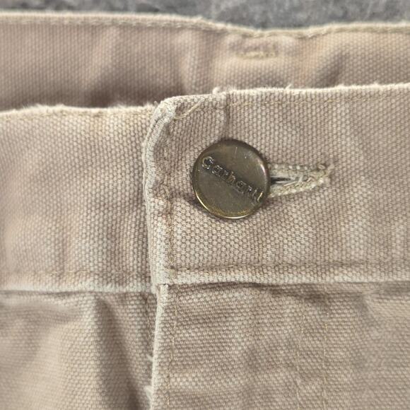 Carhartt Pants Mens 30x32 Tan B11 Duck Dungaree Carpenter Distressed Workwear - Picture 6 of 15